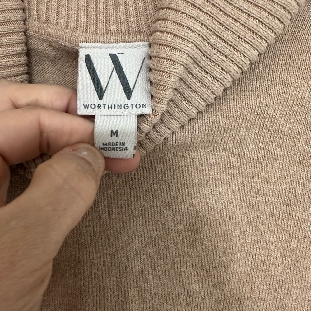 Worthington Women's Cowl Neck Sweater - Beige